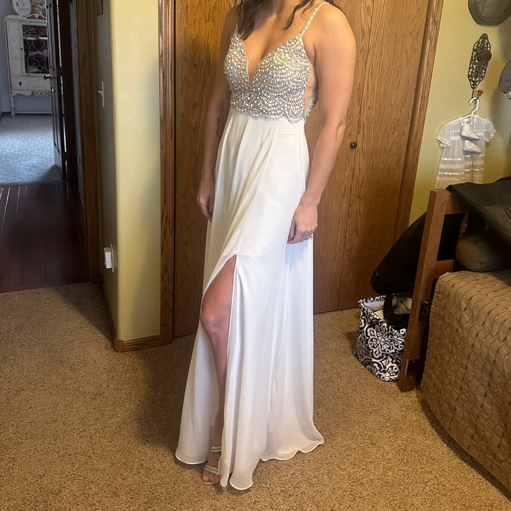 Lulus White Beaded Wedding Dress Size Medium